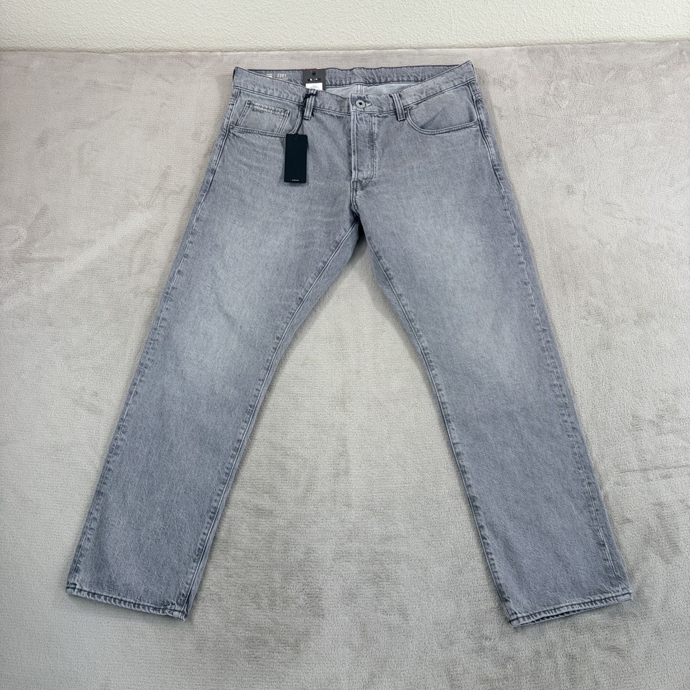 G-Star Raw 3301 Straight Jeans in Faded Grey Limestone Men 36x30 NWT $170